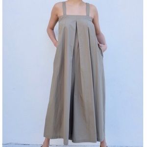 Black Crane Cotton Sleeveless Jumper in Light Khaki/Cream Size M medium